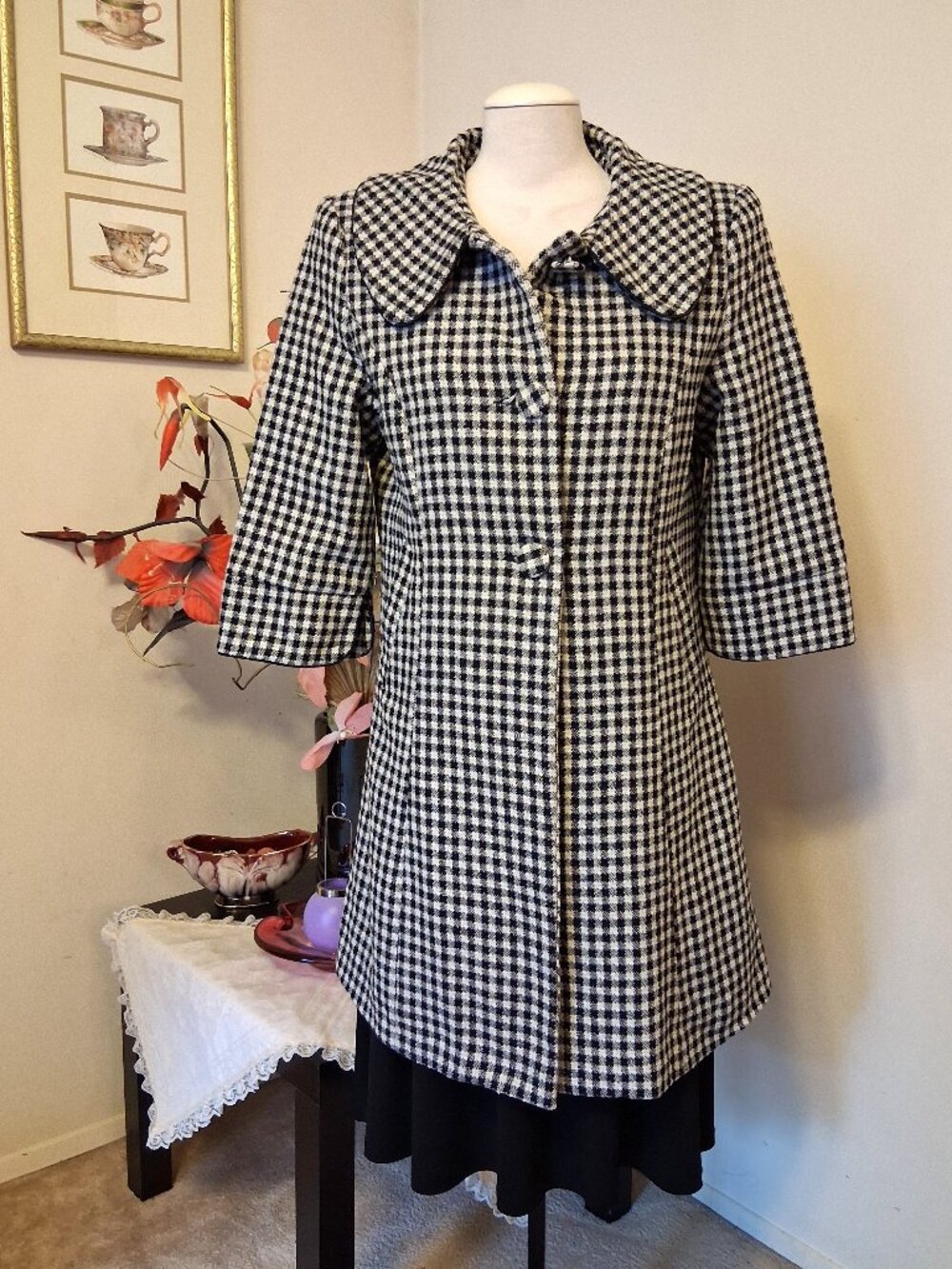 Women’s Elegant Pea Coat Lined 100% Cotton Trench Coat Warm Peacoat Outerwear L
